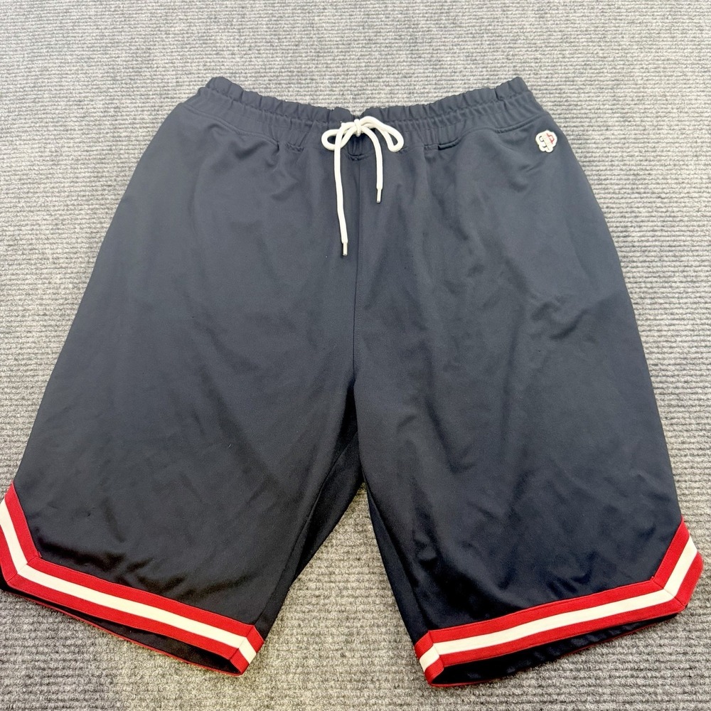 Southpole Y2K Basketball Shorts Men's Size 4XB Black Red Trim Long String Tie